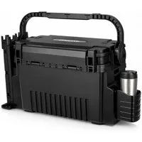 Youyijia Angelkoffer 2-stöckig Groß Angelkoffer Tackle Box mit Rutenhalter & Becherhalter