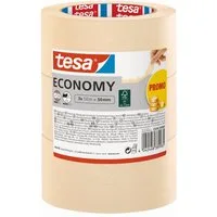 tesa Kreppband ECONOMY Malerband (Spar-Set, 3-St) Abklebeband / Malerkrepp - für sauberes Streichen & Renovieren