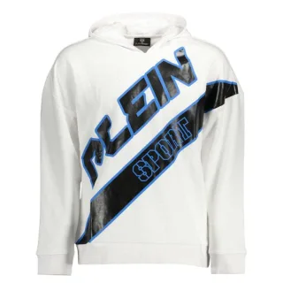 Plein Sport Kapuzenpullover in Weiss mit grossem Logo