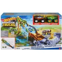 Mattel® Spielzeug-Auto Mattel HJG32 - Hot Wheels - Monster Trucks - Spieset, Rennstrecke + 2