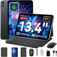 VekfulPC 13,4" Android 16 Tablet mit Tastatur, 24+256 GB, mit Stylus und Maus Tablet (13,4", 256 GB, 120Hz, 10000 mAh, FHD, mit Zubehör/Kabel-Headset, 5GWiFi)
