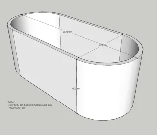 Neuesbad Wannenträger für Kaldewei Centro Duo oval Nr.127 170x75 oval SW11139
