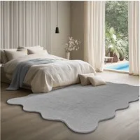 the carpet Teppich Relax Scallop kuschelig & Super Soft, wellenförmig, Anti-Rutsch Unterseite, Waschbar bis 30 Grad, Felloptik