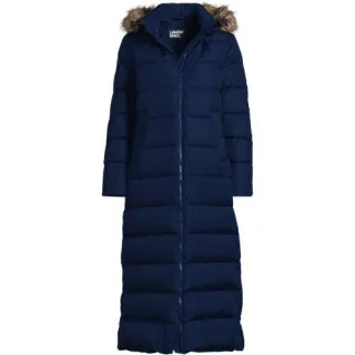 Maxi-Daunenmantel mit Kapuze für Damen in Plus-Größe, Damen, size: plus, Blau, Polyester, by Lands' End