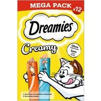 Dreamies DREAMIES™ CREAMY Multipack Huhn & Lachs 12 x 10g, Snack für: Katze