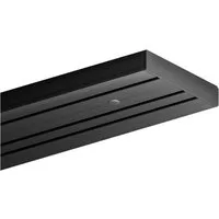 Bestlivings Gardinenschiene schwarz, 90-480 cm, Komplettset inkl. Montagezubehör, 3-läufig, mit Bohren, verschraubt, Kunststoff, flach, pflegeleicht, formstabil, optisch dezent