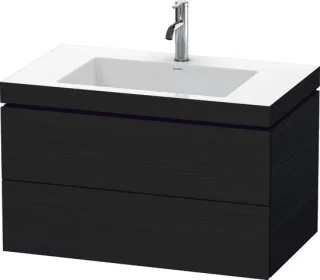 Duravit L-Cube c-bonded Set wandhängend Eiche Schwarz Matt 800x480x500 mm - LC6927O1616 LC6927O1616