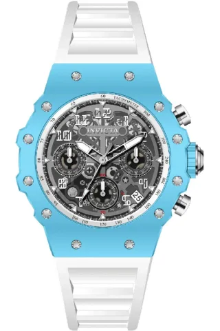 Invicta Racing 69627 Herrenuhr - Quarzwerk - Acryl mit silbernem Zifferblatt - 40 mm