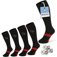 Chili Lifestyle Strümpfe BestCare Kompressionsstrümpfe für Damen & Herren aus Baumwolle (Kompressionssocken & Stützstrümpfe für Sport, Reise, Running & Regeneration, 4-Paar) Komfortbund Kniestrümpfe Atmungsaktive Thrombosestrümpfe Unisex