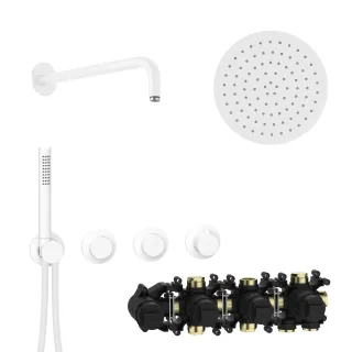 Herzbach MODUL7 PUSH-Thermostat-Set P-RB250 Wandarm Regenbrause Ø25,0cm , 70.702713.1.07 70.702713.1.07