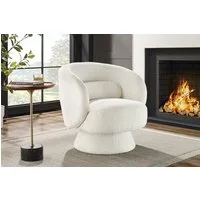 riess-ambiente Drehsessel BOSSA NOVA weiß (Einzelartikel, 1-St), Wohnzimmer · Bouclé · 360° drehbar · Scandinavian Design