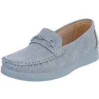 Ital-Design Damen Loafer Mokassin Slip-On mit Zierdetail Slipper (91849567) Flach Mokassins in Hellblau