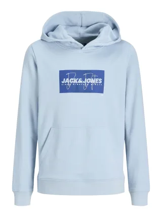 JACK&JONES - JJCOLE PRINT SWEAT HOOD JNR Celestial Blue - Gr. - 152