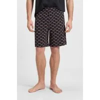 HUGO Pyjamashorts SPLIT LOGO zweifarbige Logo's allover, elasticher Bund