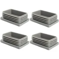 Enkotrade Endkappe Lamellenstopfen rechteckig, (4-St), Grau, rechteckig, 30 x 20 mm, UV-beständig. Made in Germany