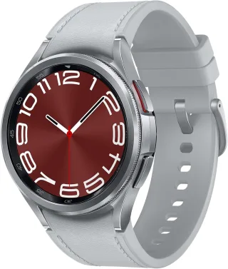 Samsung Galaxy Watch 6 Classic [inkl. Kunstlederarmband silber] 43mm Edelstahlgehäuse silber