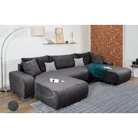 COLLECTION AB Wohnlandschaft Paola U-Form, B: 314 cm, Bettfunktion, Bettkasten & 4 Zierkissen, Federkern
