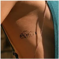 Inkster Schmuck-Tattoo Berge und Bäume Tattoo, wasserfestes temporäres Tattoo, 2 Wochen Halt