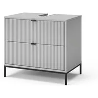 Vicco Waschbeckenunterschrank Eliza, Grau, 70 x 63 cm mit 2 ausziehbaren Schubladen (1-St)