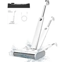 AIRROBO Akku-Wischmopp FC10 Nass-Trocken-Bodenschrubber 2,3 kg leicht & leise, 220 W, 45 Minuten Laufzeit, 165° flach klappbar,Selbstreinigung, Doppeltanksystem, LED & Sprachansage,Tierhaarfilter,2 Jahr Garantie