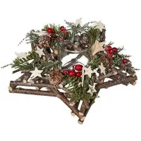 Creativ home Teelichthalter Adventsgesteck mit Teelichthalter (1 St), in Sternform