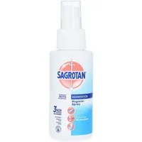 SAGROTAN Hygiene-Pumpspray 100 ml Oberflächen-Desinfektionsmittel (1-St. Ideal für unterwegs Entfernt 99,9% der Bakterien)