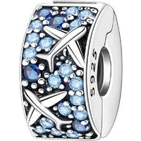 PANDACHARMS Bead Flugzeuge im Glitzernden Himmel Clip Charm, 925er Silber