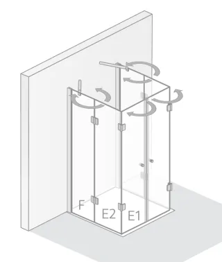 HSK Aperto U-Kabine pendelbar 281901x