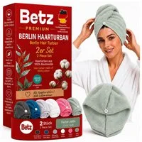 Betz Turban-Handtuch mit Knopf BERLIN Kopfhandtuch Haarturban, (2-St), mit Knopfverschluss