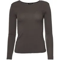 Muse Rundhalsshirt Basic Rundhals Langarmshirt Skinny Fit 1093-O
