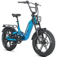 JOBOBIKE E-Bike Mountainbike 20x4 Zoll, 48V 720Wh, 150km, Fully, Vollfederung, Fatbike, MTB, 7 Gang Shimano, Kettenschaltung, Heckmotor, 720 Wh, (Lockout-Federgabel, Softtail, mit Bremslicht, 130 Lux Frontlicht), Drehmomentsensor, Farbdisplay, Elektr