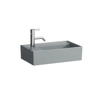 LAUFEN Handwaschbecken Kartell 280x460x150 asymmetrisch, 1 Hahnloch links, ohne Überlauf, graphit ma H8153357581111