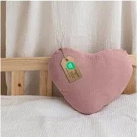 lilimaus Dekokissen Kuschelkissen Herz & Stern aus Musselin fürs Kinderzimmer, Kuschelkissen mit & ohne Füllung - passend zu Betthimmel & Bettwäsche