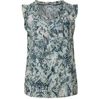 STREET ONE Blusentop Viskose Sommer Top – Print Blusentop mit Rüschen