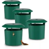 Spetebo Lebendfalle Kunststoff Schneckenfalle 4er Set grün - 11 x 10 cm, Schneckenschutz für Gemüsebeete