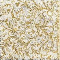 Ambiente Luxury Paper Products Papierserviette 15 Servietten Elegance Damask white/gold 33x33cm, (15 St)