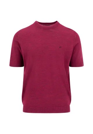 FYNCH-HATTON - Knitted T-Shirt, Merino grape - Gr. - M