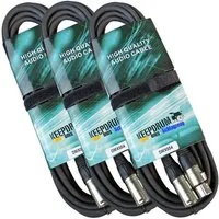 keepdrum keepdrum 3m DMX Kabel 3-pol XLR 100-Ohm 3 Stück Audio-Kabel, XLR, 3 Stück