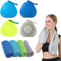 Zaewry Sporthandtuch Kühlende Handtücher, Schnelltrocknendes Sporthandtuch Microfase, (Cooling Towel, Kühltücher Sporthandtuch mit Tragbaren Silikonhüllen, 4-St), für Fitness Outdoor Sports(30 x 60cm)