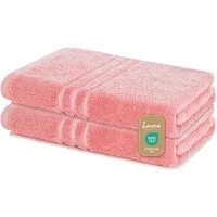 Lavea Duschtuch Elena Frottee Duschtücher Set 70x140 cm Handtücher, 100% Baumwolle (2er Set), Dusch-Handtuch, 500 g/m² Frottier, weich & saugstark, pflegeleicht