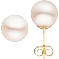 JOBO Paar Ohrstecker, 585 Gold mit Süßwasser-Zuchtperlen 8 mm