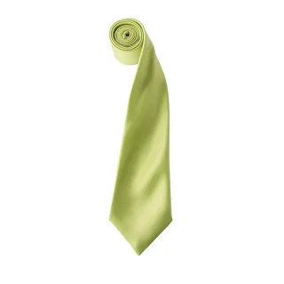 Premier Mens Plain Satin Krawatte (schmale Klinge) (2er-Pack) (Limette)