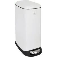 SVITA Mülleimer TS20, Treteimer, Inneneimer, 20L, pulverbeschichteter Stahl, Weiß