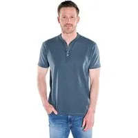 Engbers T-Shirt Herren Henley T-Shirt mit Knopfleiste, Indigoblau