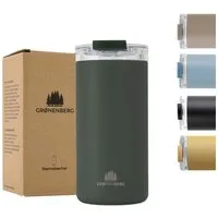 GRØNENBERG Thermobecher Kaffeebecher to go 440ml, 100% Auslaufsicher, Hält mind. 4 h warm, Rutschfest