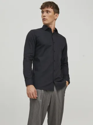 JACK&JONES - JPRBLAPARKER SHIRT L/S NOOS Black - Gr. - XXL