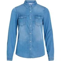 Vila Jeansbluse VIBista (1-tlg) Falten