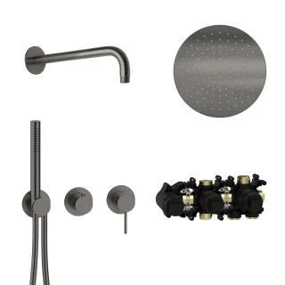 Herzbach MODUL7 Hebelmischer-Set H-RB250 Wandarm Regenbrause Ø25,0cm , 70.702712.1.40 70.702712.1.40