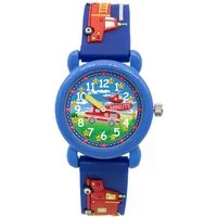 K&L Wall Art Quarzuhr Feuerwehr Kinderuhr Analog Lernuhr Silikon Armbanduhr, Kinderarmbanduhr blaue Jungenuhr