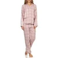 Normann Pyjama Damen langarm Flanell Schlafanzug kariert - 202 15 602